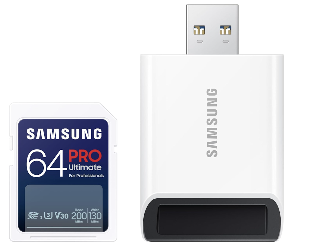 Samsung Pro Ultimate Full Size 64GB SDXC Card w/ USB 3.0 Reader: $9.99