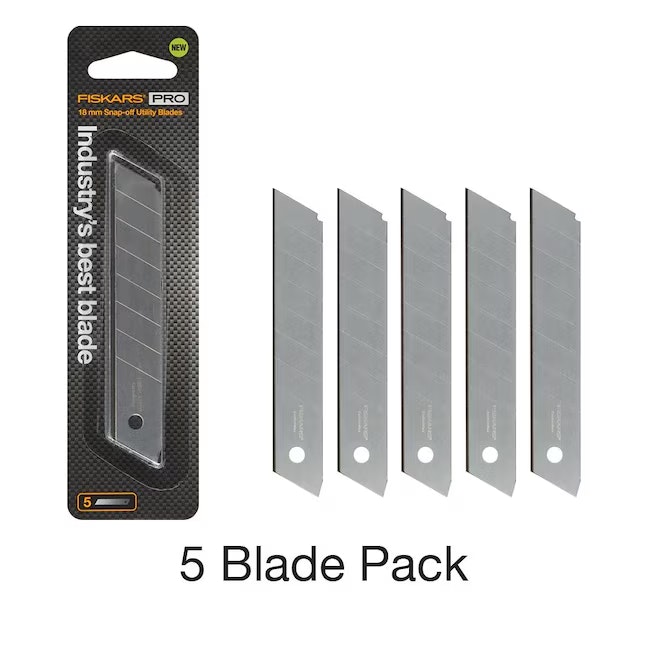 Fiskars PRO CarbonMax 18mm Snap-off Utility Blade 5-Pack: $4.98