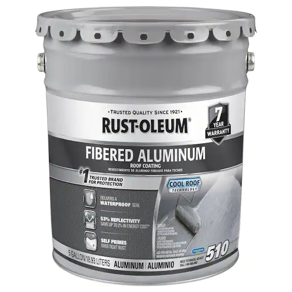 Rust-Oleum 5 Gallon 7-Year Fibered Aluminum Reflective Roof Coating: $78