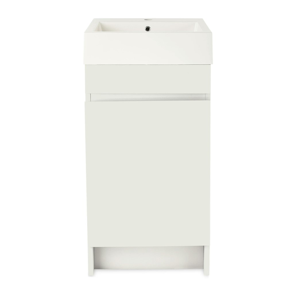 Mainstays 17.75" Bathroom Vanity Cabinet w/ Cultured Marble Sink: $100