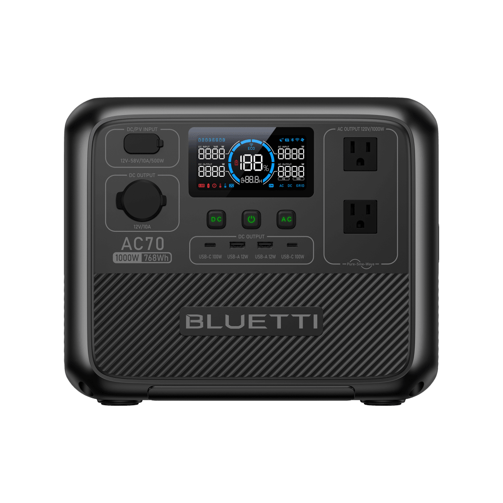 Bluetti AC70 1,000W Portable Power Station: $254