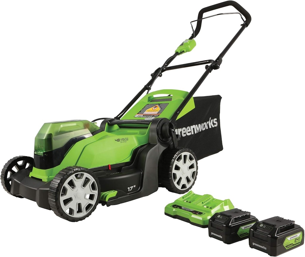 Greenworks 48V (2 x 24V) 17" Cordless Push Lawn Mower w/ Two 4.0Ah Batteries and Charger: $204 Greenworks 48V (2 x 24V) 17" Cordless Push Lawn Mower w/ Two 4.0Ah Batteries and Charger: $204