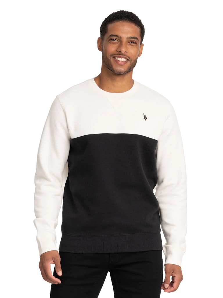 U.S. Polo Assn. Men's Color Block Fleece Crewneck: $11 U.S. Polo Assn. Men's Color Block Fleece Crewneck: $11