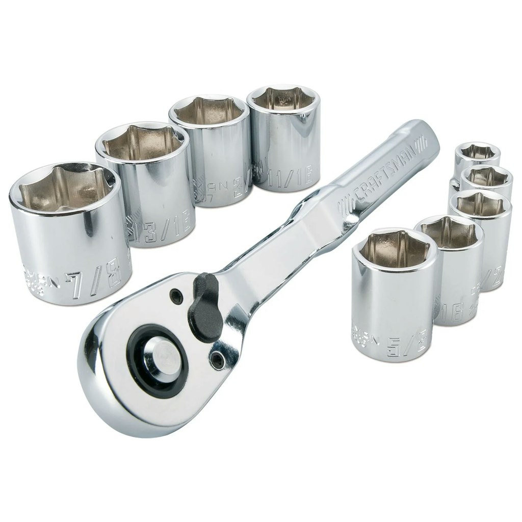 Craftsman 10-Piece Standard (SAE) Polished Chrome Mechanics Tool Set: $15
