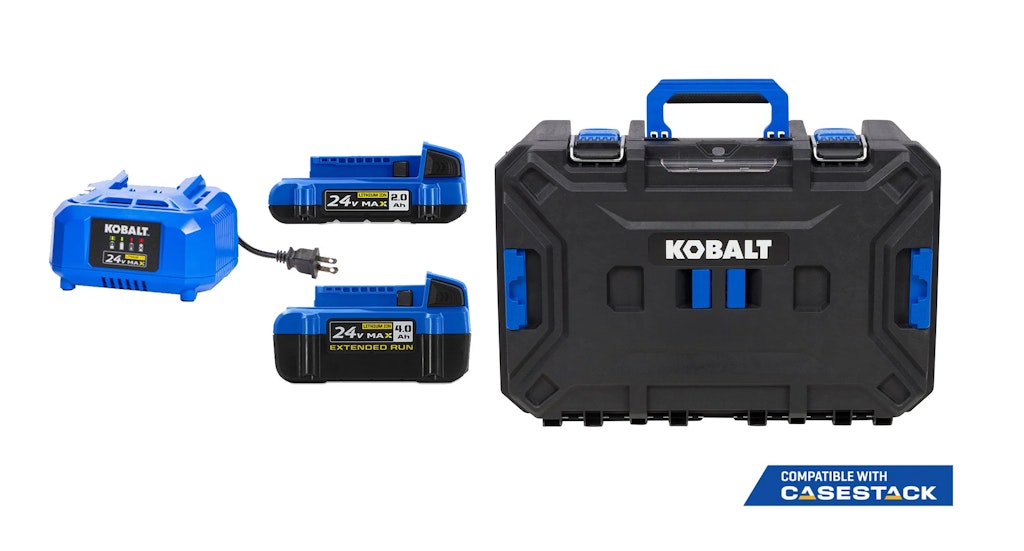 Kobalt 24V Lithium-ion Battery 2-Pack Starter Kit with Toolbox: $79