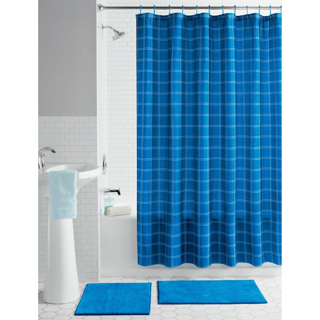 Mainstays 15-Piece 70" x 72" Polyester Shower Curtain Bath Set: $13