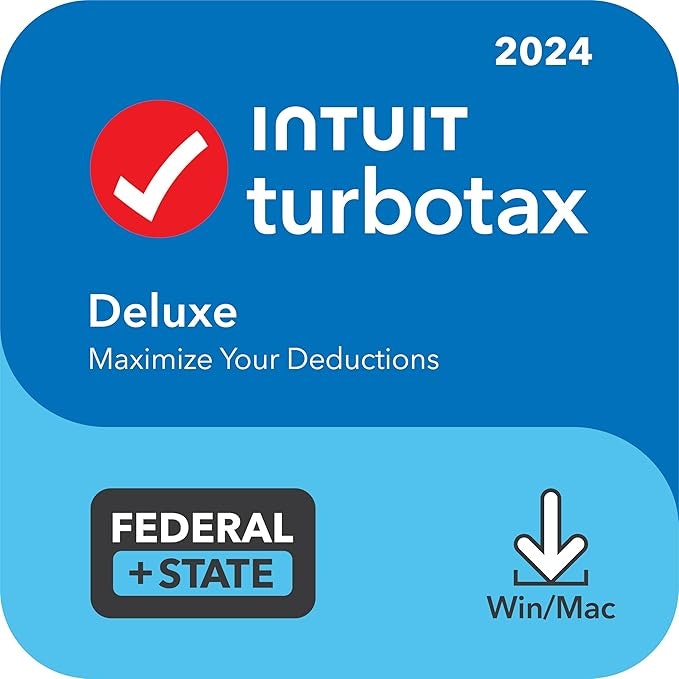 TurboTax Deluxe 2024 Federal & State for PC/Mac: $56