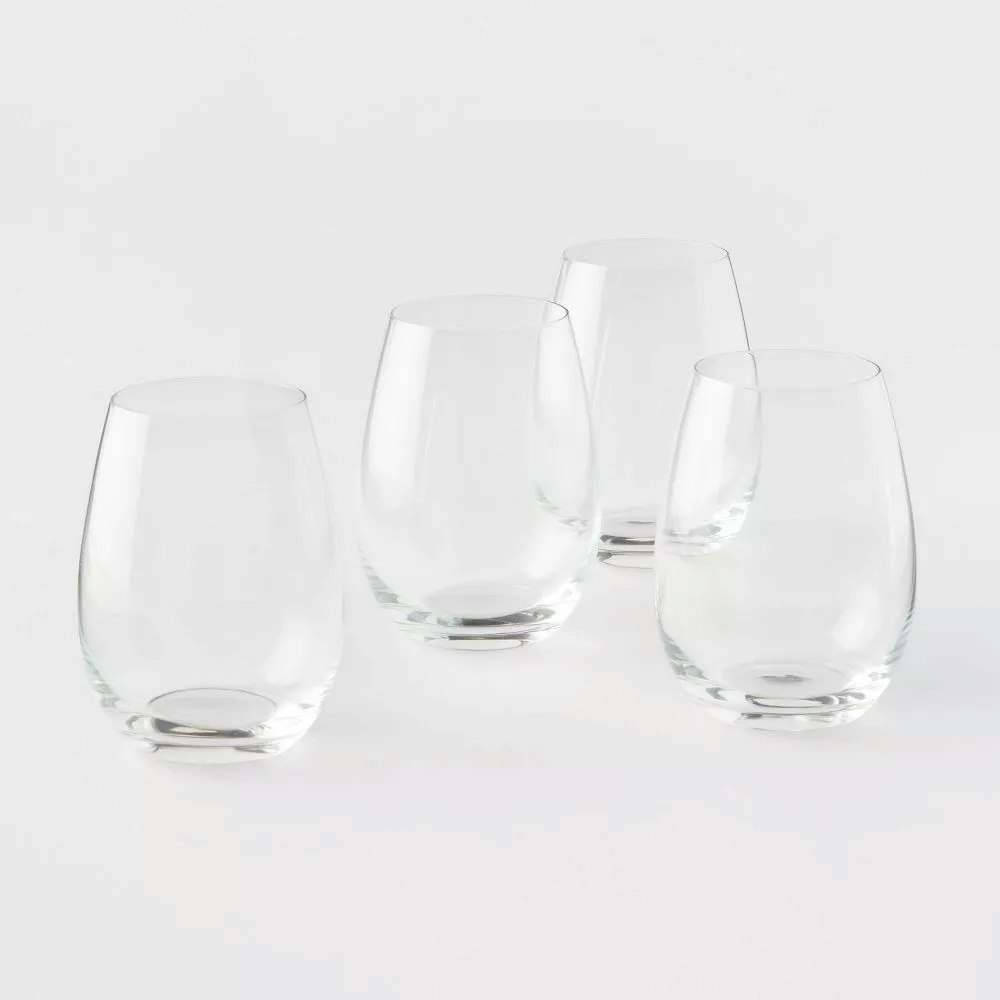 Threshold Signature Stemless Wine Glasses 4-Pack: $14