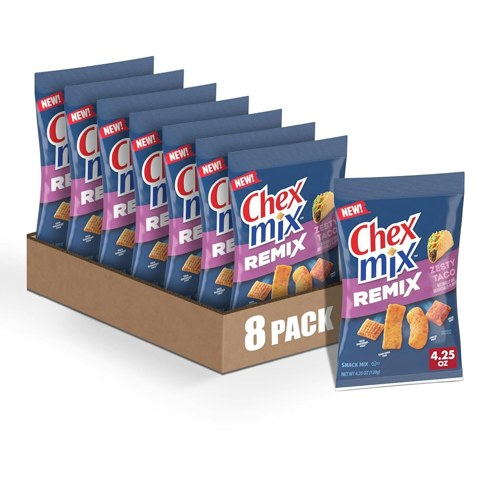 Chex Mix Remix 4.25-oz. Zesty Taco Snack Mix 8-Pack: $20 via Subscribe & Save Chex Mix Remix 4.25-oz. Zesty Taco Snack Mix 8-Pack: $20 via Subscribe & Save