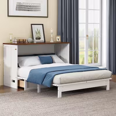 Harper & Bright Designs Queen Murphy Bed w/ Drawers & Charging Station: $656 Harper & Bright Designs Queen Murphy Bed w/ Drawers & Charging Station: $656