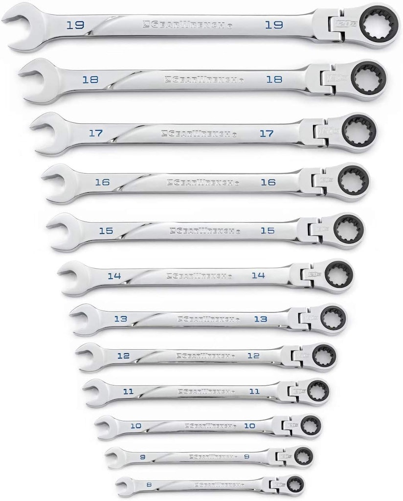 GearWrench 12-Piece 120XP XL Flex Head Ratcheting Combination Metric Wrench Set: $141