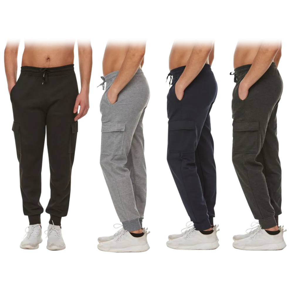 Men's Jogger Pants with Cargo Pockets 3-Pack: $30