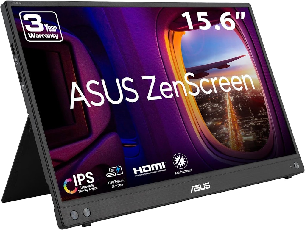 Asus ZenScreen 15.6" 1080p USB-C Portable IPS Monitor: $99