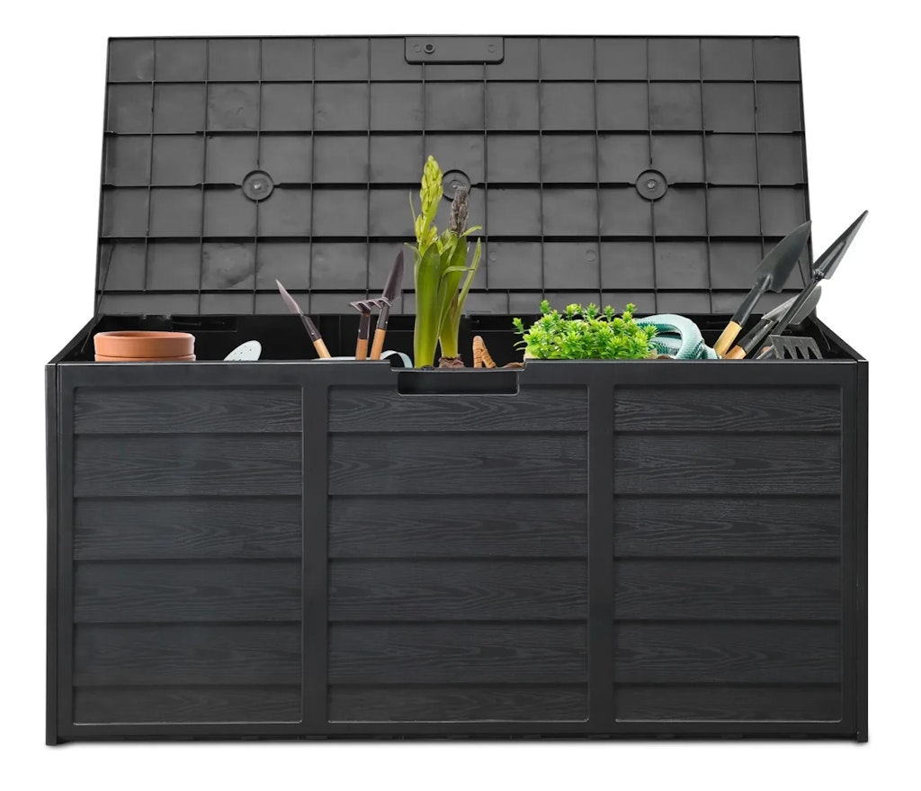 75-Gallon Resin Deck Box on Wheels: $63