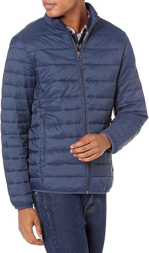 Amazon Essentials Men's Packable Puffer Jacket: $26