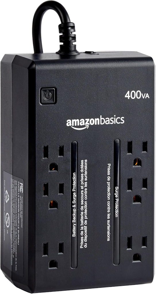 Amazon Basics 400VA/255W 6-Outlet UPS Battery Backup & Surge Protector: $36