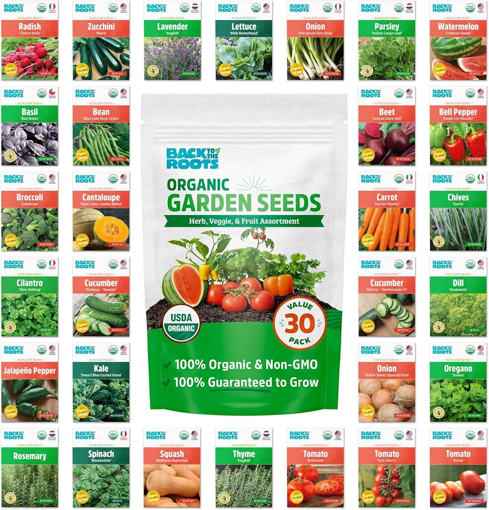 Back to the Roots Heirloom Organic Grown Seeds 30-Pack: $20