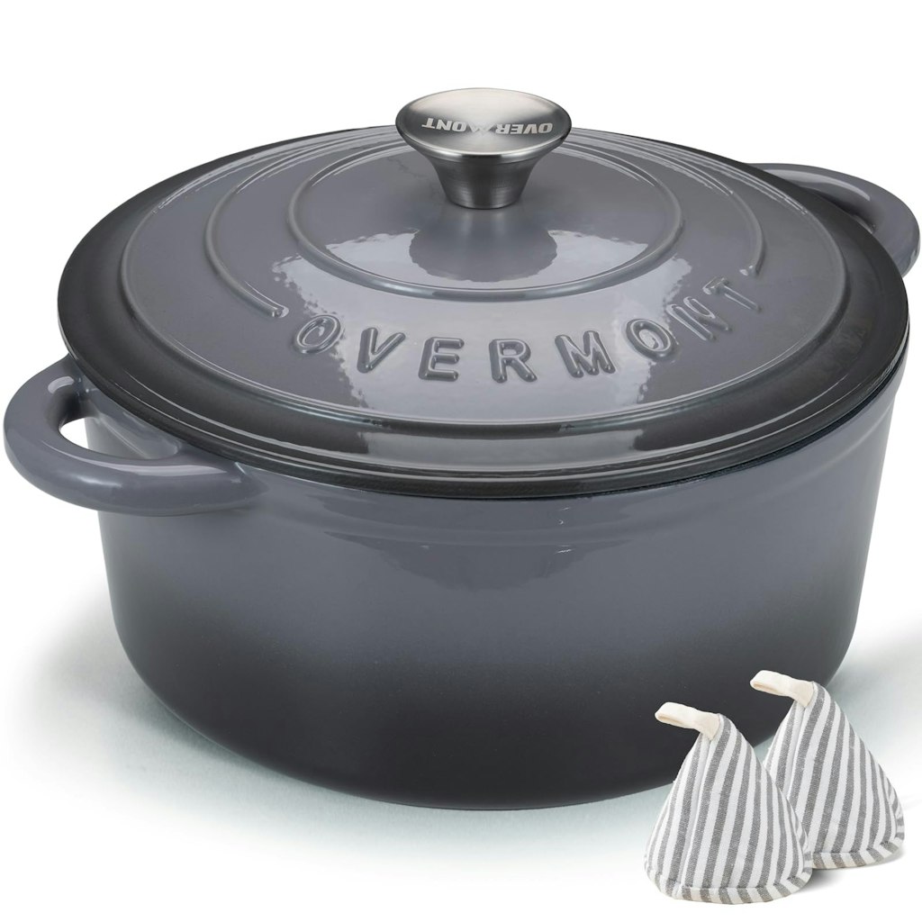 Overmont 4.5-Quart Enameled Cast Iron Dutch Oven: $40 Overmont 4.5-Quart Enameled Cast Iron Dutch Oven: $40