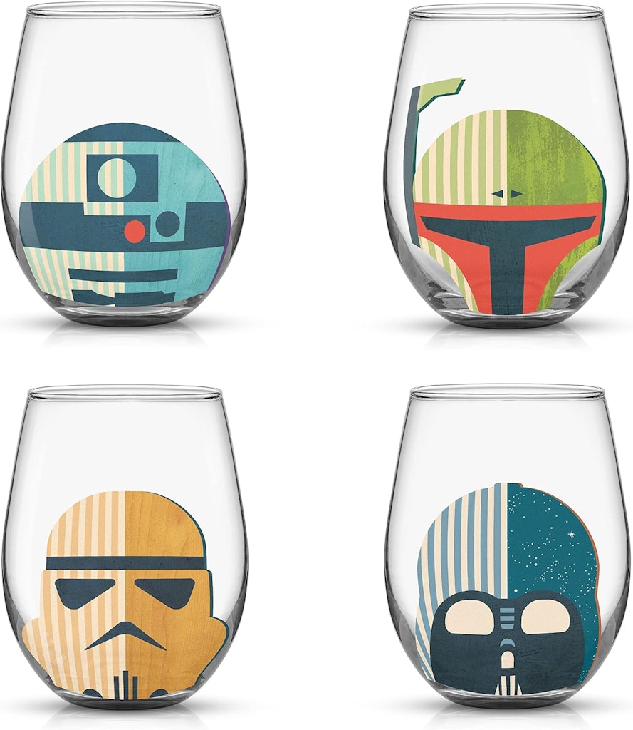 JoyJolt Star Wars Helmet Hues Stemless Glass 4-Pack: $26