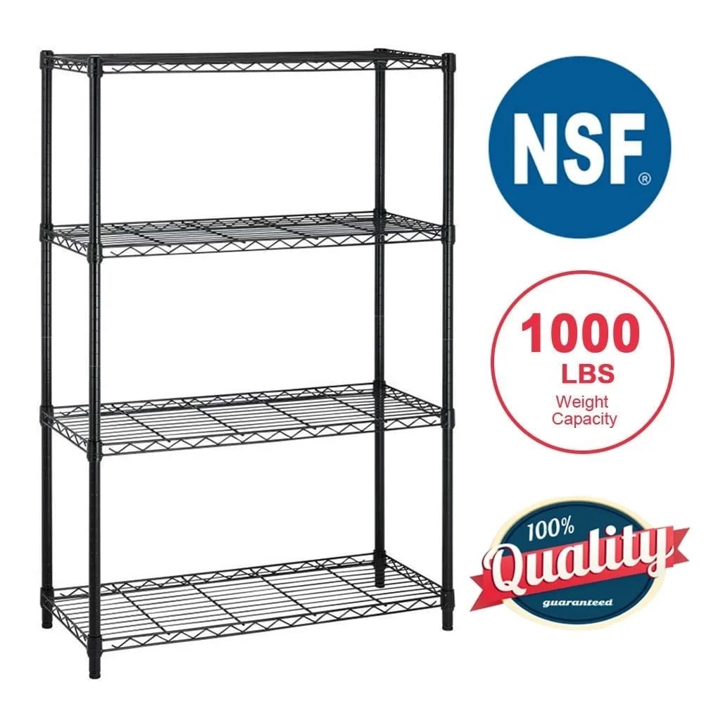 BestOffice 4-Shelf Wire Shelving Unit: $40