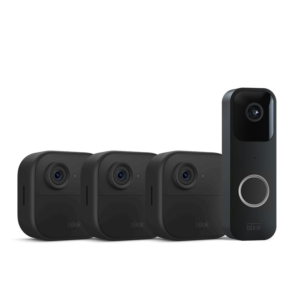 Blink Video Doorbell + 3 Outdoor 4 Cameras Bundle: $159.98