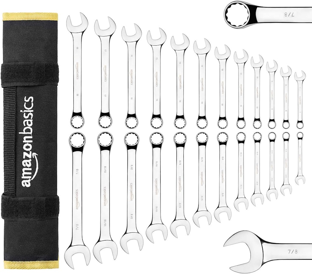 Amazon Basics 24-Piece Combination Metric and SAE Wrench Set: $28