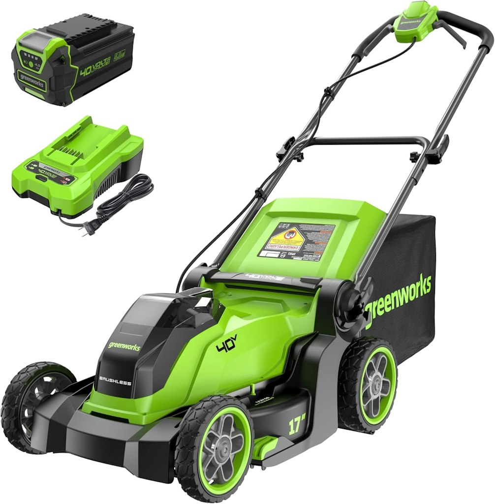Greenworks 40V 17" Brushless Cordless Lawn Mower: $230