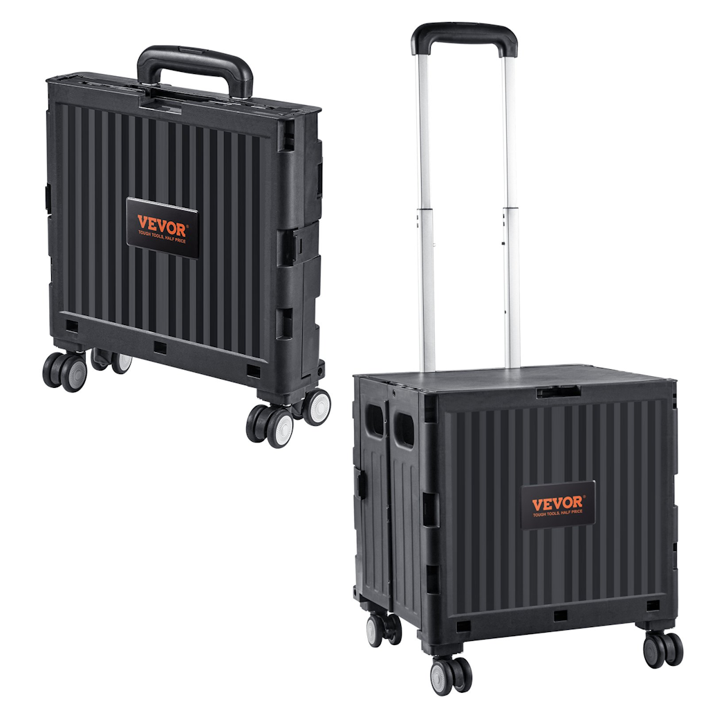 Vevor 4-Wheel 110-lb. Foldable Utility Cart: $15 Vevor 4-Wheel 110-lb. Foldable Utility Cart: $15