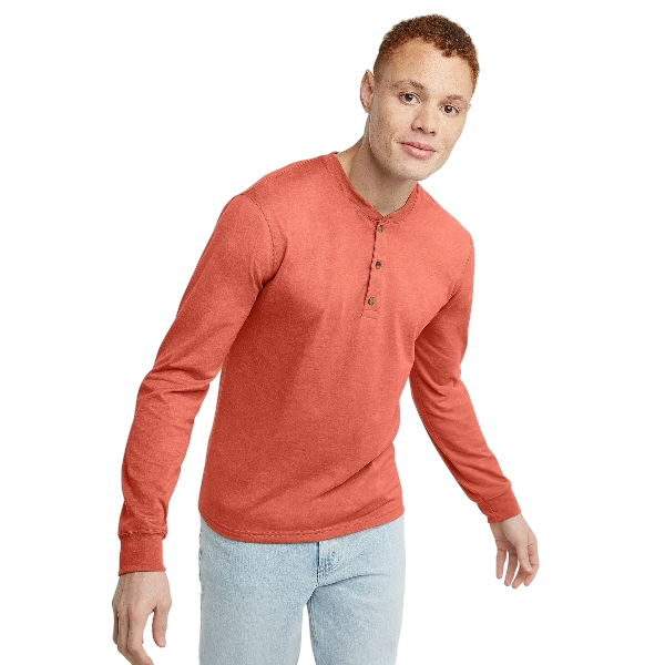 Hanes Men's 100% Cotton Henley: $5