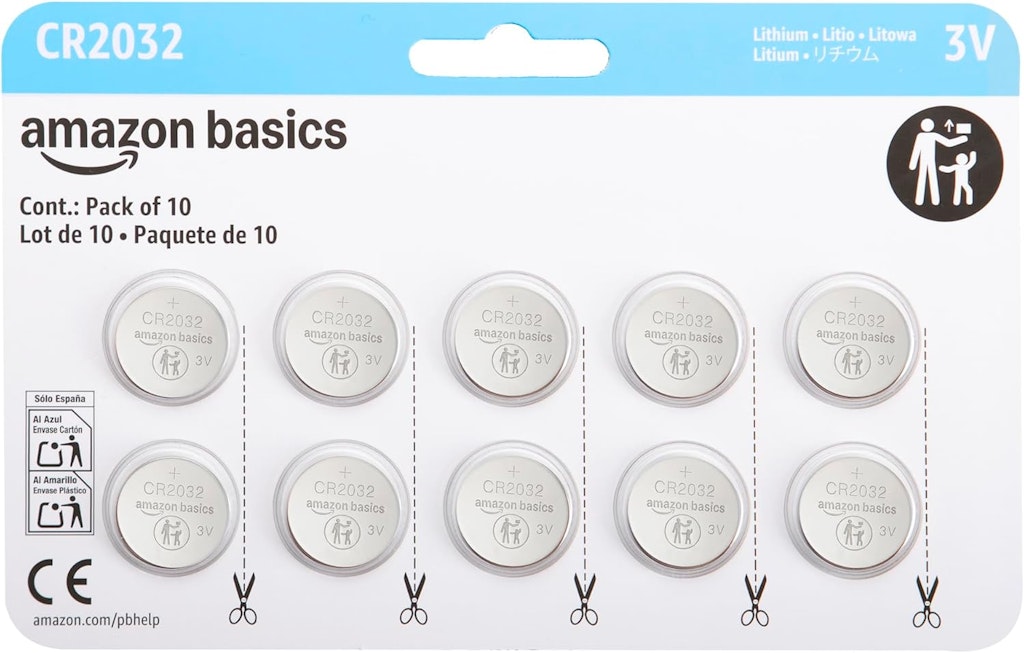 Amazon Basics CR2032 Lithium Batteries 10-Pack: $7.59 w/ Prime