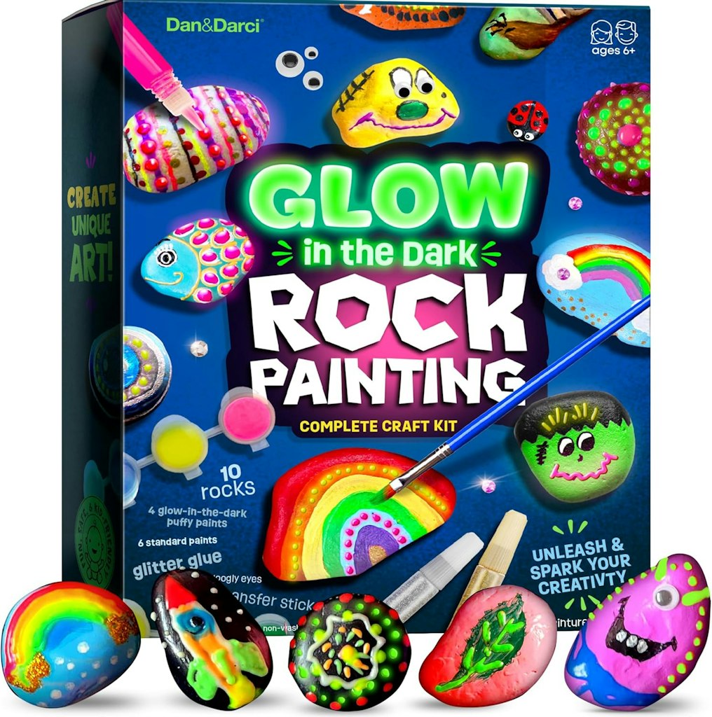 Dan & Darci Glow in the Dark Rock Painting Complete Craft Kit: $12 via Prime Dan & Darci Glow in the Dark Rock Painting Complete Craft Kit: $12 via Prime