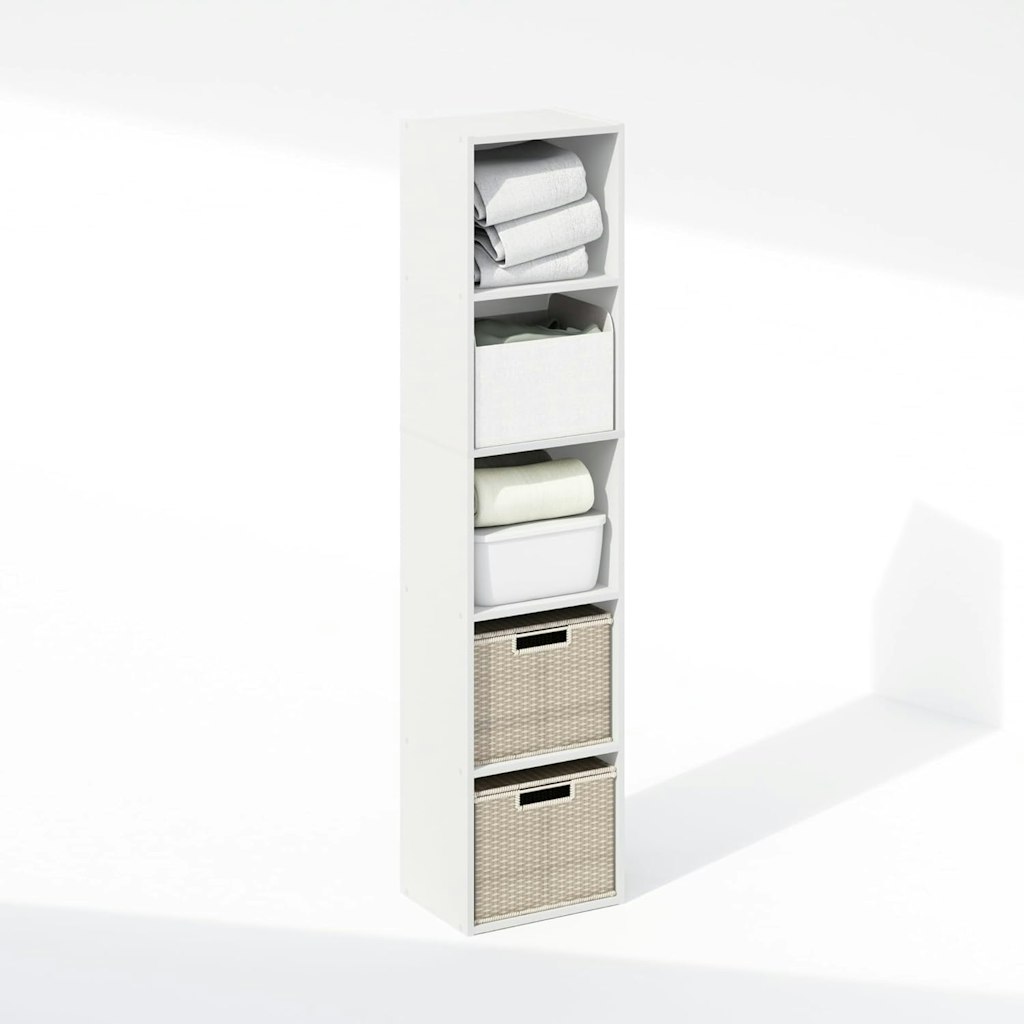 Furinno Reed 5-Tier Open Shelf Bookcase White: $30.36