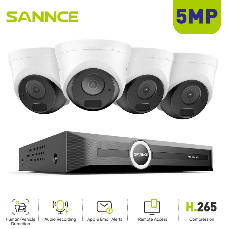 Sannce 8-Channel NVR 5MP Security System: $107