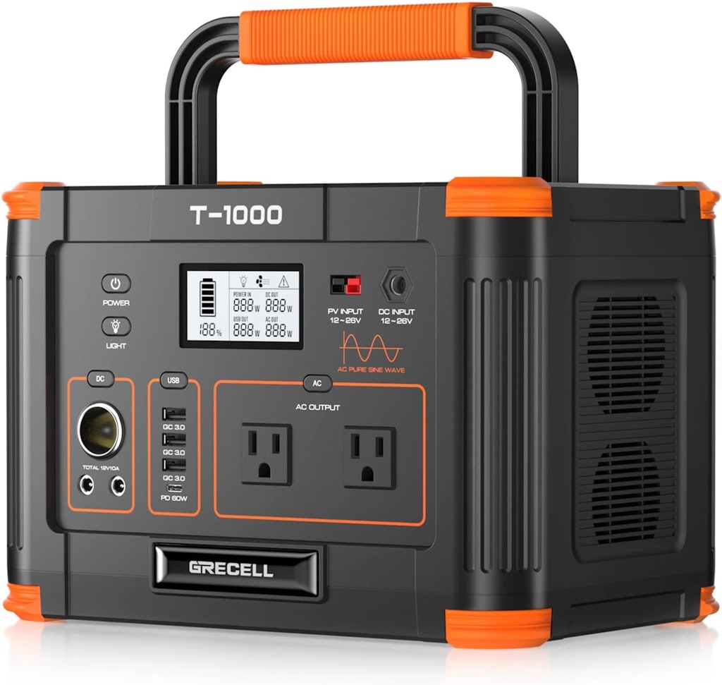 Grecell 999Wh 1,000W Portable Solar Generator: $409.99 Grecell 999Wh 1,000W Portable Solar Generator: $409.99