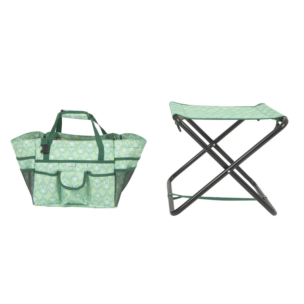 Expert Gardener Folding Gardening Stool w/ Detachable Tote: $9.97