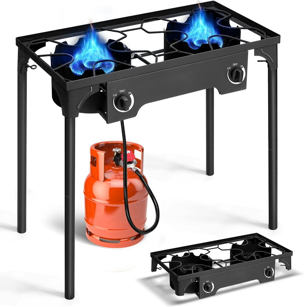 Ktaxon 2-Burner Propane 150,000-BTU Stove Stand BBQ Grill: $62.99