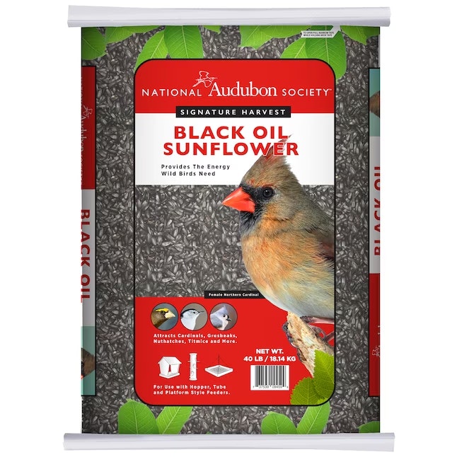 National Audubon Society Black Oil Sunflower Seed Bird Food 40-lbs. Bag: $23