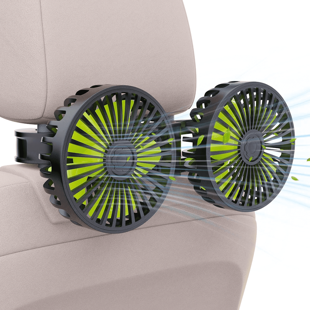 Dual Head Rotatable USB Car Fan: $16.69