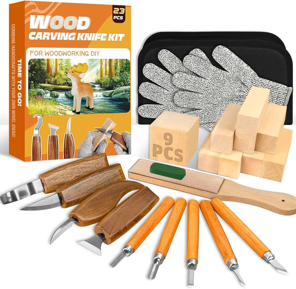 23-Piece Wood Carving Kit: $20 w/ Prime