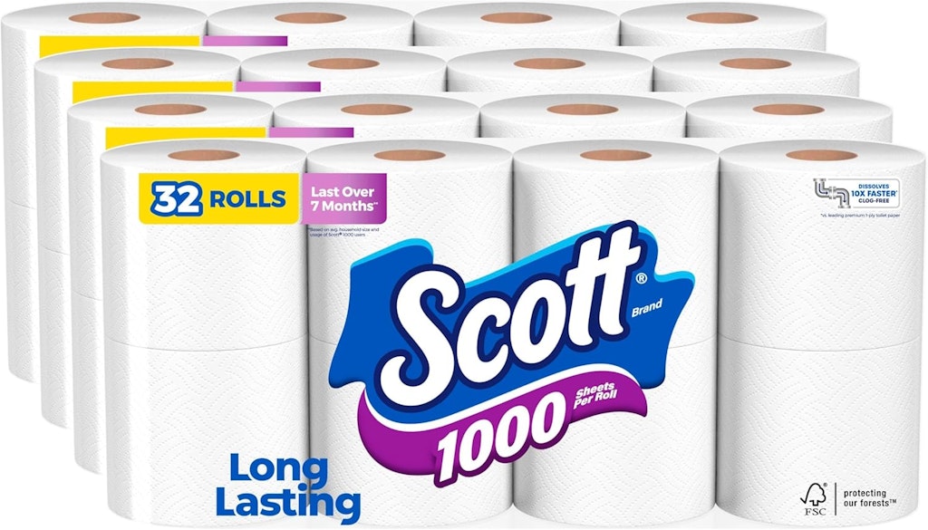 Scott 1000 Trusted Clean Toilet Paper Roll 32-Pack: $21 via Sub. & Save