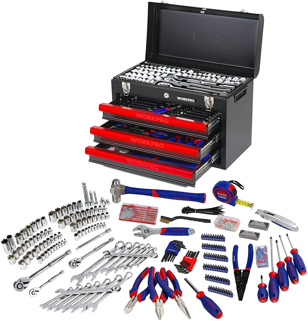 WorkPro 408-Piece Auto Repair Tool Set: $144