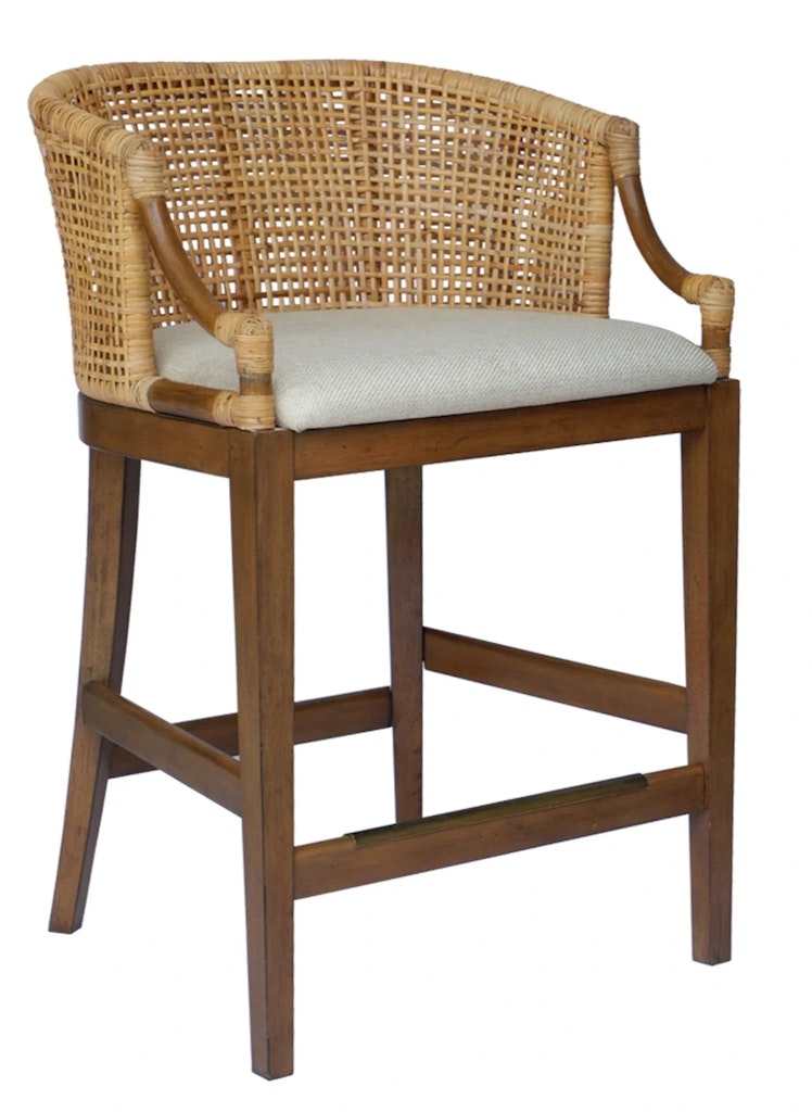 Martha Stewart Playa 25" Handcrafted Rattan & Wood Counter Stool: $284, or 2 for $426