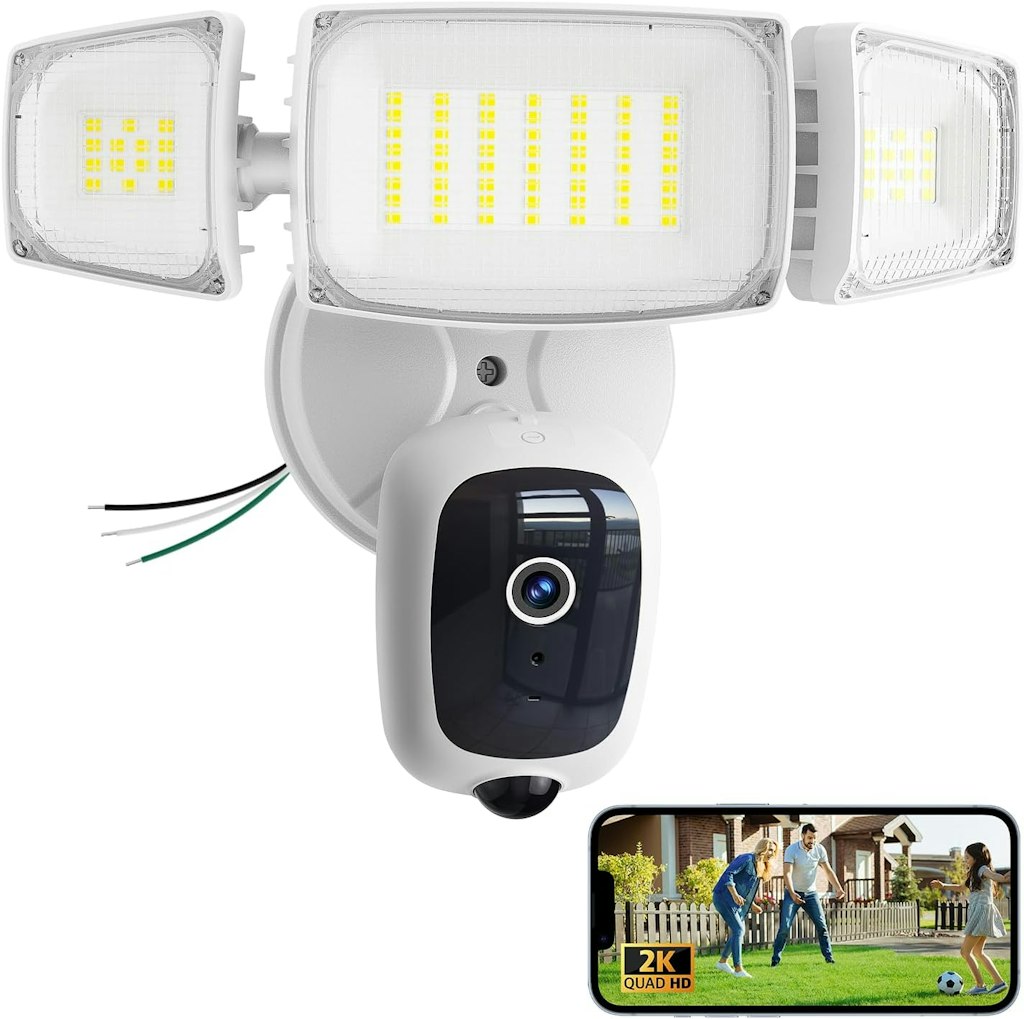 Olafus 55W 2K QHD Outdoor Floodlight & Security Camera: $34.76