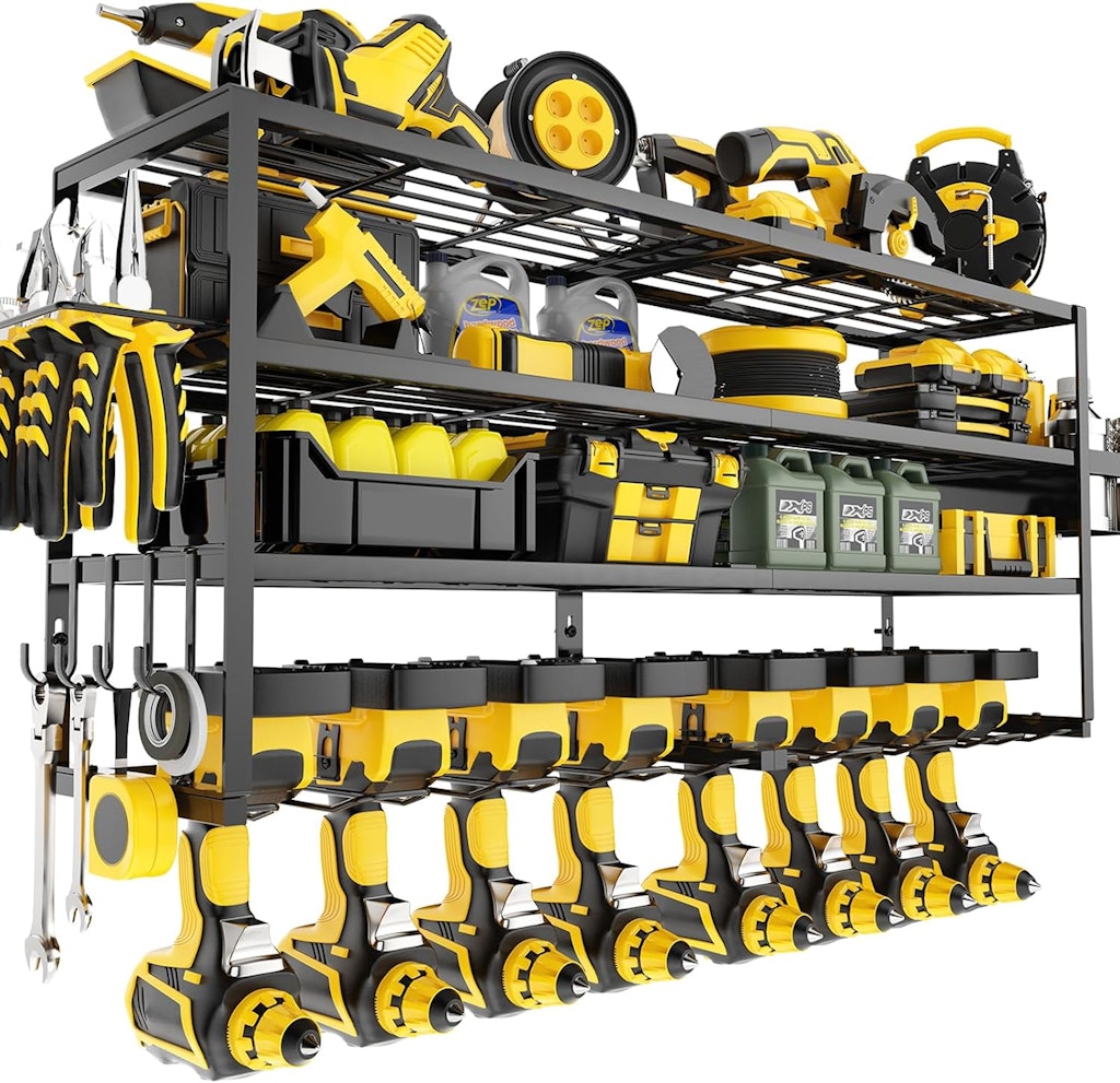 4-Tier Wall-Mounted Power Tool Organizer: $32