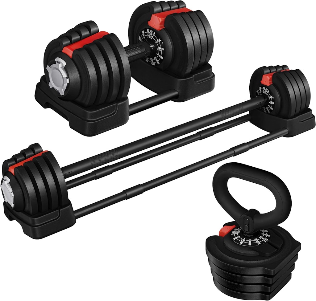 Yaheetech 3-in-1 40lbs Adjustable Dumbbell Set: $84.99