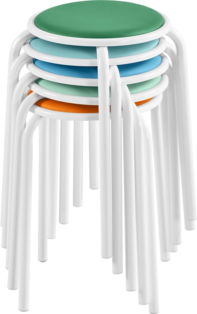 Yaheetech 18" Padded Stools 5-Pack: $57 w/ P