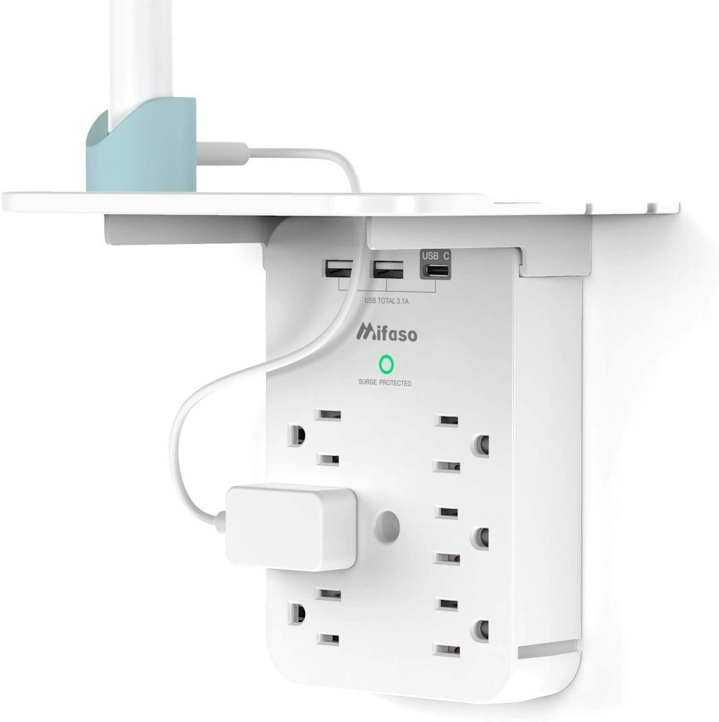 6-Outlet Extender with Surge Protection and USB Ports: $9.98