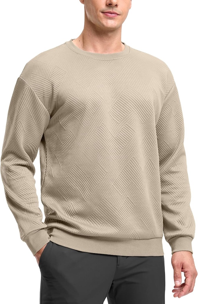 G Gradual Men's Geometric Textured Crewneck Sweatshirt: $8.99