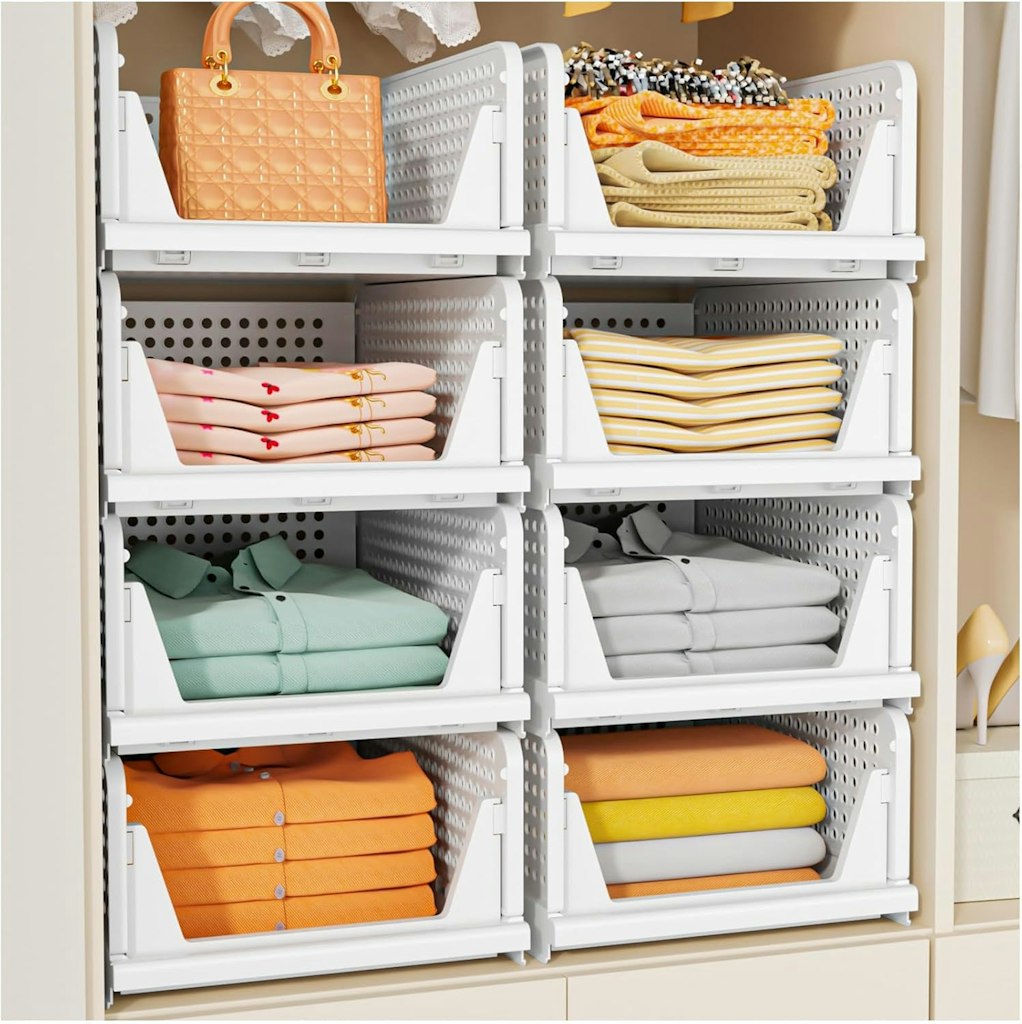 Stackable Closet Storage Basket 5-Pack: $32