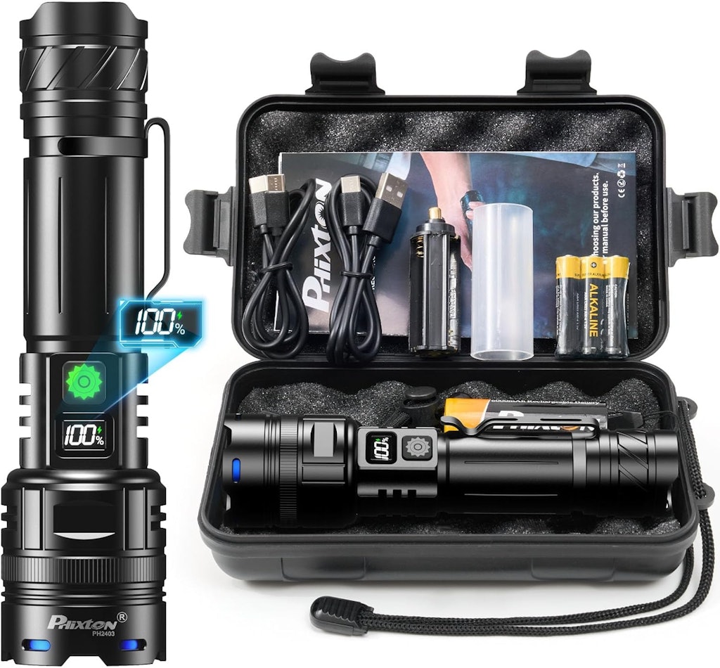 Phixton Heavy Duty Rechargeable LED Flashlight: $11.96 Phixton Heavy Duty Rechargeable LED Flashlight: $11.96